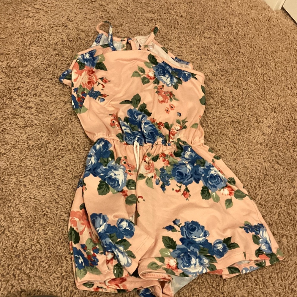 Pink based but with blue flowers